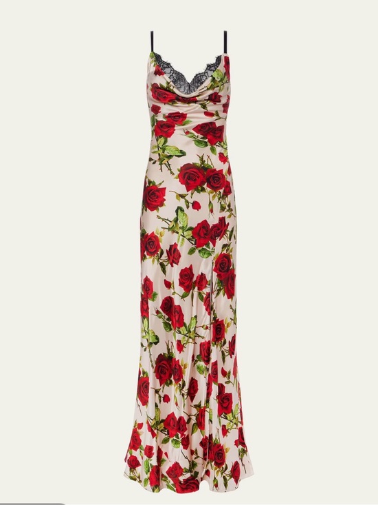 L'AGENCE Dresses & Skirts - L’Agence Rose Venice Cowl-Neck Lace Gown